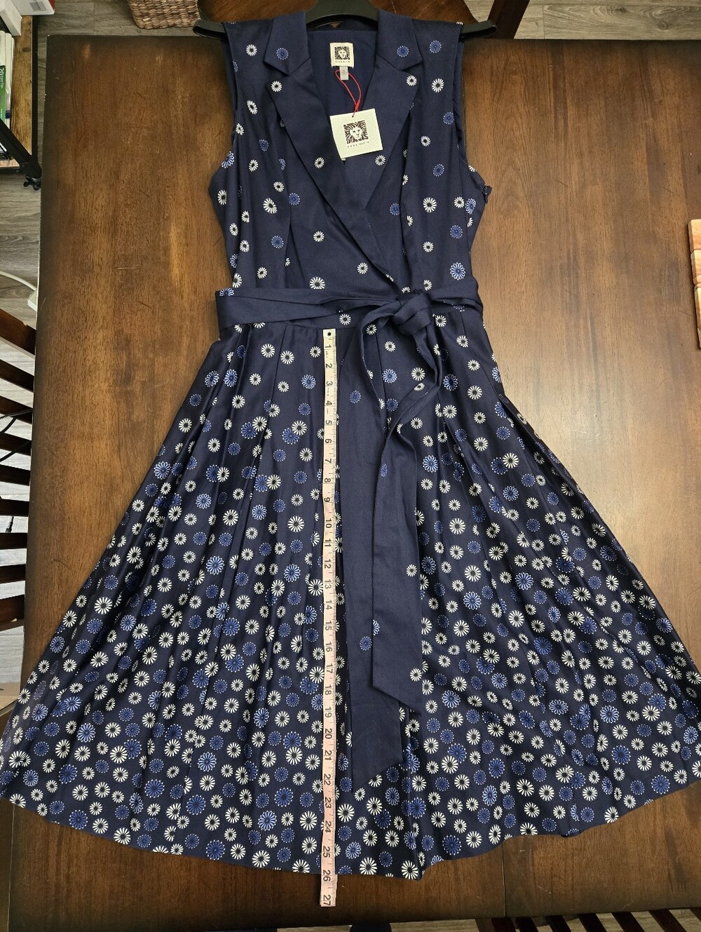 Anne Klein Navy Sleeveless Floral Dress - Picture 8 of 8